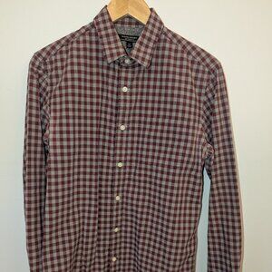 Men's Banana Republic Red Checkered Button-Up